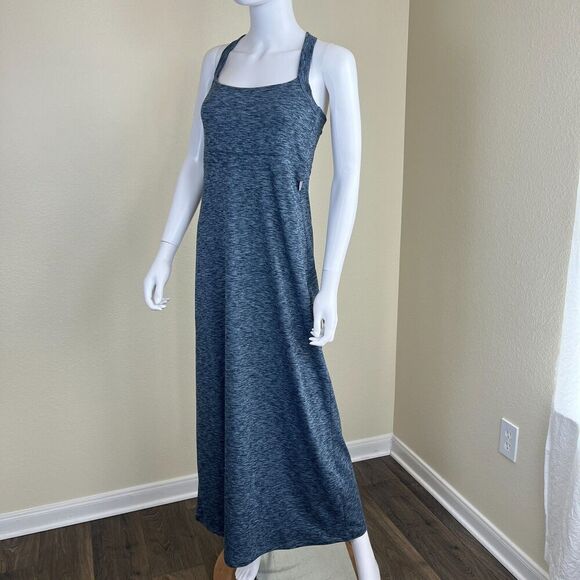 Eddie Bauer Women's Size S Blue Space Dye Jersey Maxi Dress Casual Outdoor - Picture 14 of 17